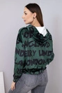 Women's oversized hoodie with print dark green