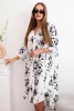 Damenkleid aus floraler Viskose mit asymmetrischem Saum Graphite 