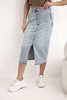 Džínová sukňa M.Sara s gombíkmi midi z elastického denimu džínová