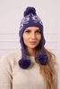 Женская шапка с длинными ушками Balbina K381 темно-фиолетовый