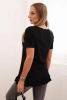 Women's blouse with a ruffle at the bottom black