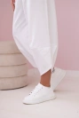 Baumwoll-Sweatshirt-Hosen-Set weiß