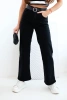 Women's jeans trousers with straight leg and belt black