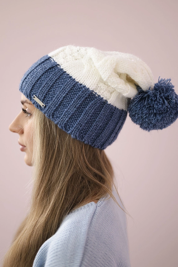 Cap with fleece Paris K212 white+jeans