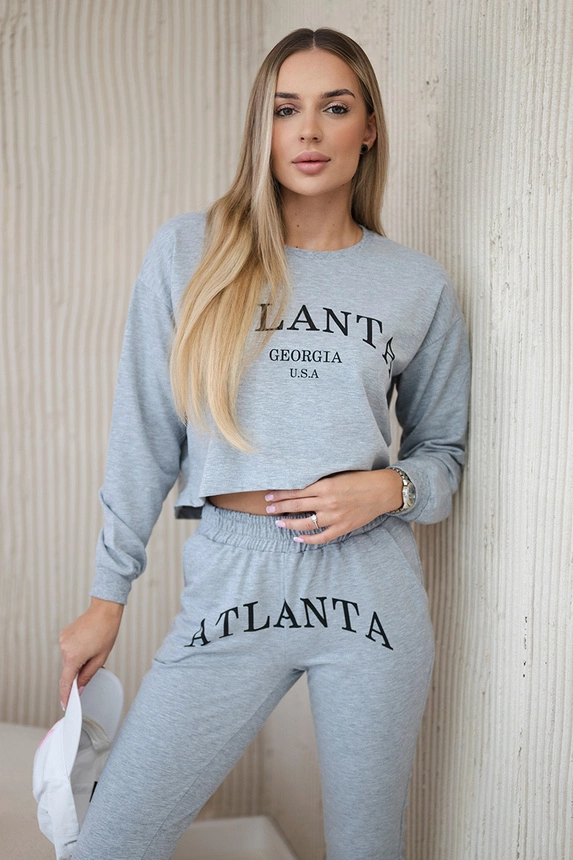 Sada s potlačou Atlanta šedá