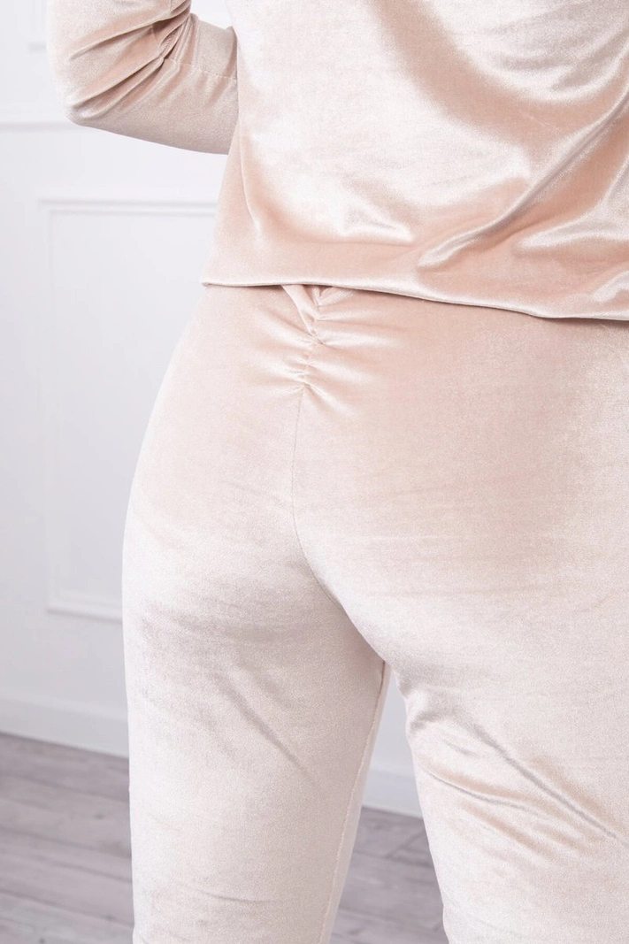 Veloursset mit Rückenfalte beige
