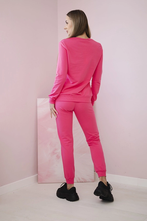 Women's cotton set with a decorative heart pink 
