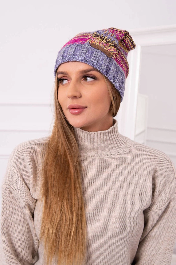 Monika fleecová čepice K256 fuchsiová+fialová