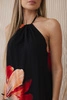 Viscose dress tied around the neck black