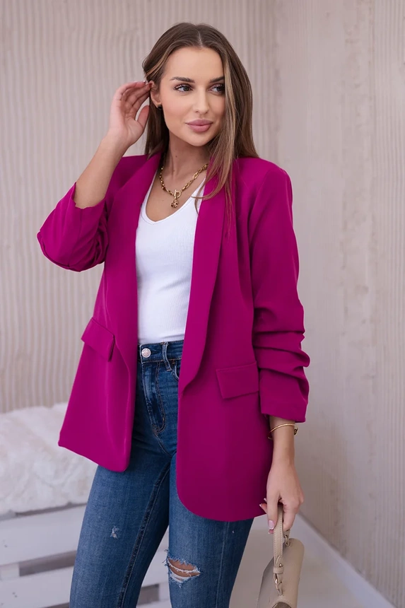 Eleganter pflaumen farbener Blazer mit Revers