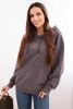 Women's cotton looped hoodie with kangaroo pocket graphite