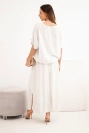 Women's viscose set with blouse and skirt beige