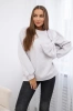 Isoliertes Baumwoll-Sweatshirt mit großer Schleife beige meliert