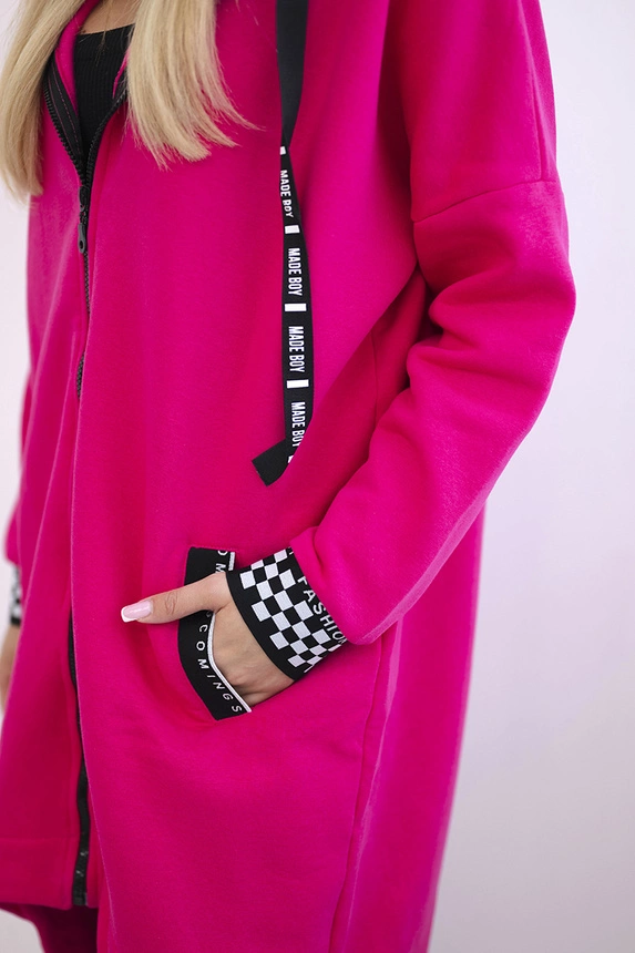 Zip-up hoodie fuchsia