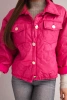 Women's spring quilted jacket with a floral pattern fuchsia