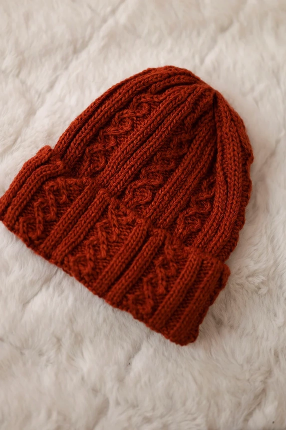 Čiapka s otočením nahor Marzena K206 ruda