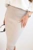Women's viscose skirt made of elastic knit dark beige