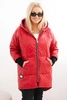 Damenjacke Plus Size gesteppte mit Kapuze rot