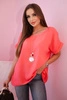 Muslin blouse with a necklace pink