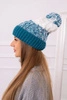 Cap with a pompom Abigail K326 marine+ecru