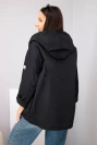 Damen Frühlingsjacke mit Kapuze und Kordelzug schwarz