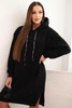 Women's cotton hoodie dress insulated black