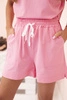 Women's punto set with short sleeves and shorts light pink