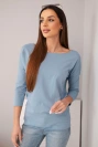 Dámská halenka s lodičkovým výstřihem jeansová