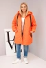 Dámska bunda Plus Size prešívaná s kapucňou a nápisom HOPE oranžová