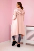 Long cardigan with hood dark powdered pink
