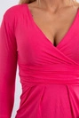 Dress fitted with a cut under the bust fuchsia