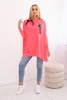 Bluza oversize z asymetrycznymi bokami różowy neon