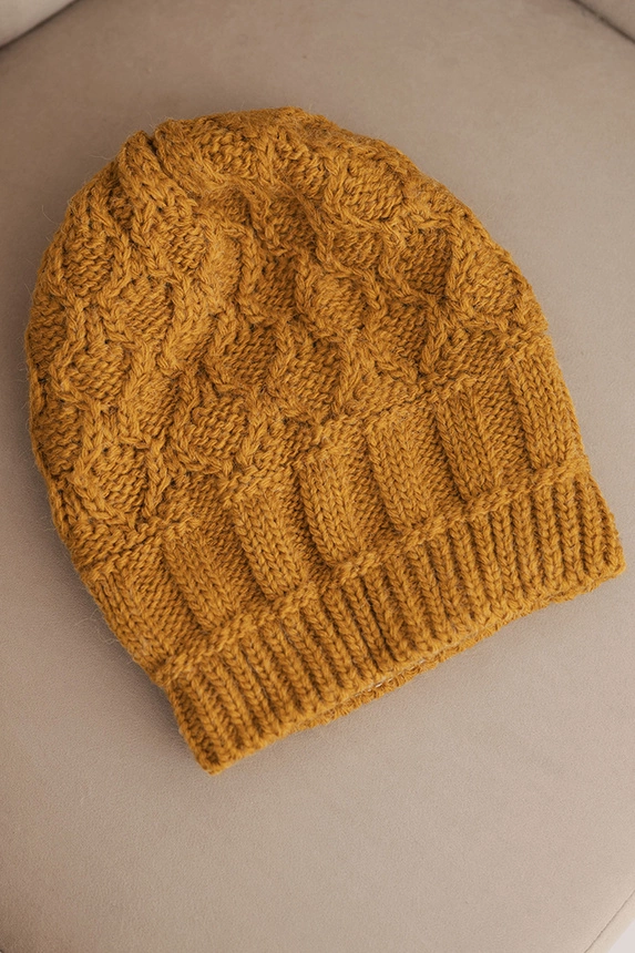 Hat with fleece Marta K231 mustard