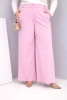 Plus Size women's trousers with wide legs and high waist dark powder pink