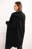 Women's cotton hoodie with an extended front black