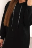 Women's cotton hoodie dress insulated black
