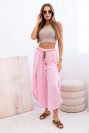 Women's viscose trousers with leg slit candy pink