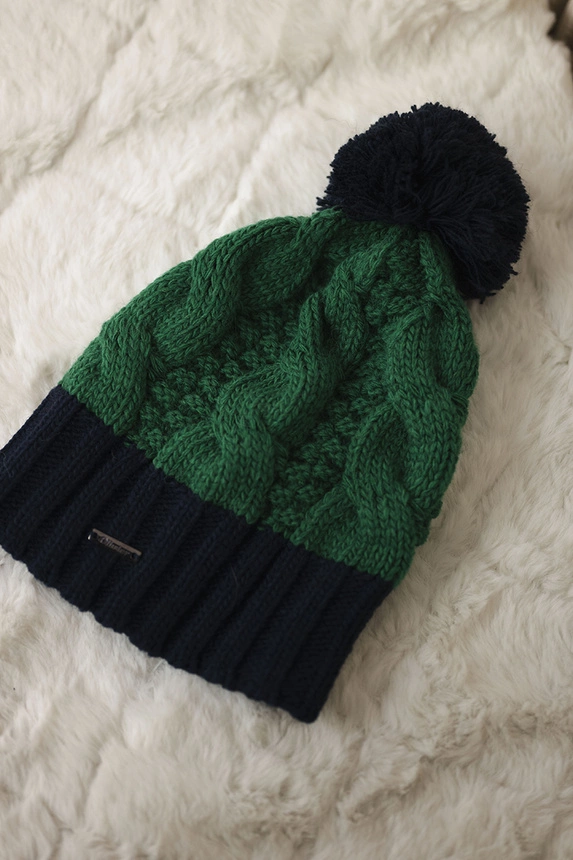 Cap with fleece Paris K212 green+navy blue