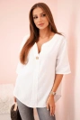 Women's muslin shirt with a button white