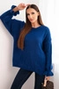 Women's sweater with a blend of mohair and wool in a loose fit bluebell