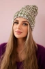 Women's cap Lora K312 green + brown