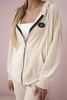Velours-Set Hoodie + Hose Hellbeige