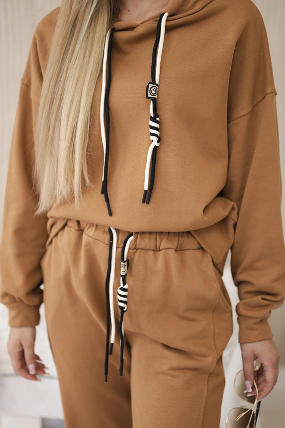 Cotton set hoodie + pants camel