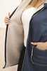 Plus Size women's jacket with a hood and pockets lined with fleece denim blue