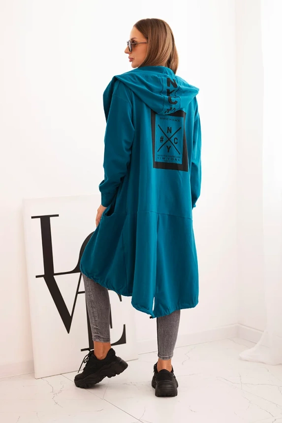 Bunda oversize s kapucí navy