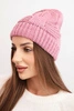 Women's winter wool hat with zirconia and pattern K455 mocha