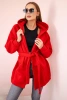 Insulated cape tied at the waist red