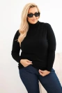 Dámský viskózový svetr Plus Size s klasickým střihem černý