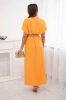 Long dress with a decorative belt orange