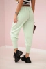 Pants with belt and pockets buttery-fabric dark mint
